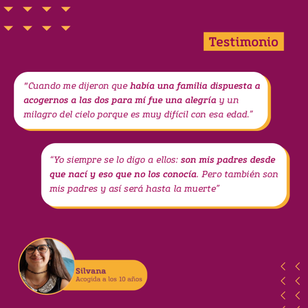 Testimonio de una chica de Andalucía acogida con más de 7 años. Dice que no creía que la pudieran acoger, junto a su hermana, por la edad