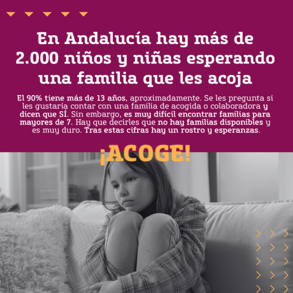 Imagen de chica adolescente que dice que en Andalucía hay más de 2.000 niños, niñas y adolescentes que se podrían acoger